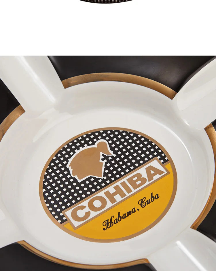 Cigar Ashtray COHIBA 2021 Cigar Ashtray Large Ceramic COHIBA Ashtray 4 Slot Cigar Ashtray Holder.