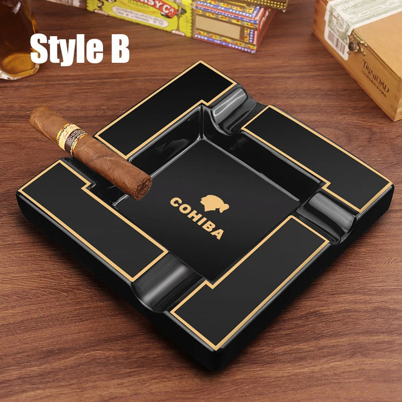 CIGARLOONG Cigar Ashtray Large Ceramic Ashtray Living Room Creative Personality 4 Slot Ashtray Holder cigar