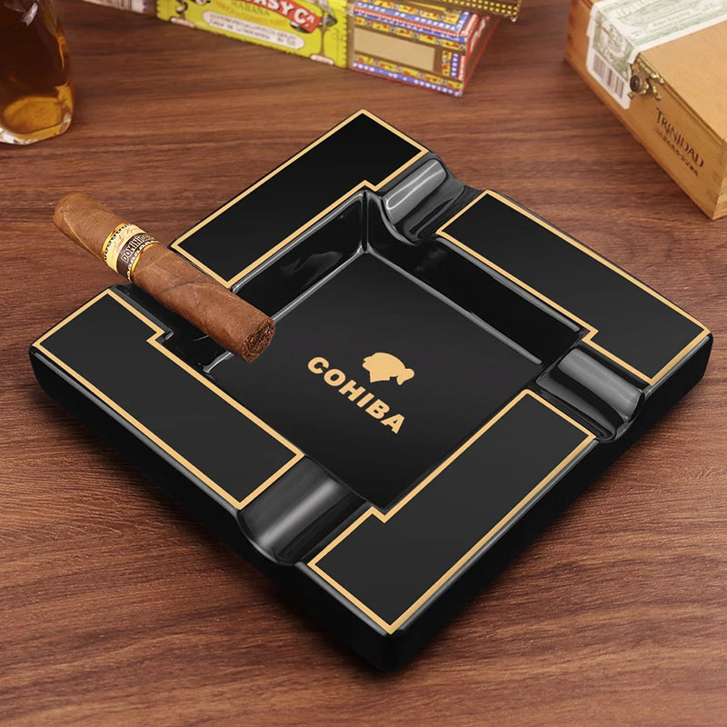 CIGARLOONG Cigar Ashtray Large Ceramic Ashtray Living Room Creative Personality 4 Slot Ashtray Holder cigar