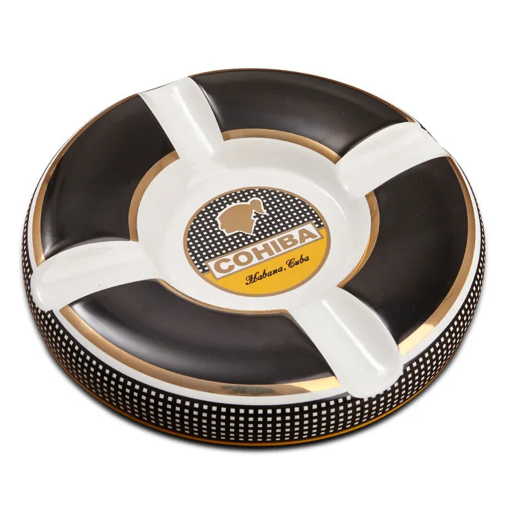 Cigar Ashtray COHIBA 2021 Cigar Ashtray Large Ceramic COHIBA Ashtray 4 Slot Cigar Ashtray Holder.