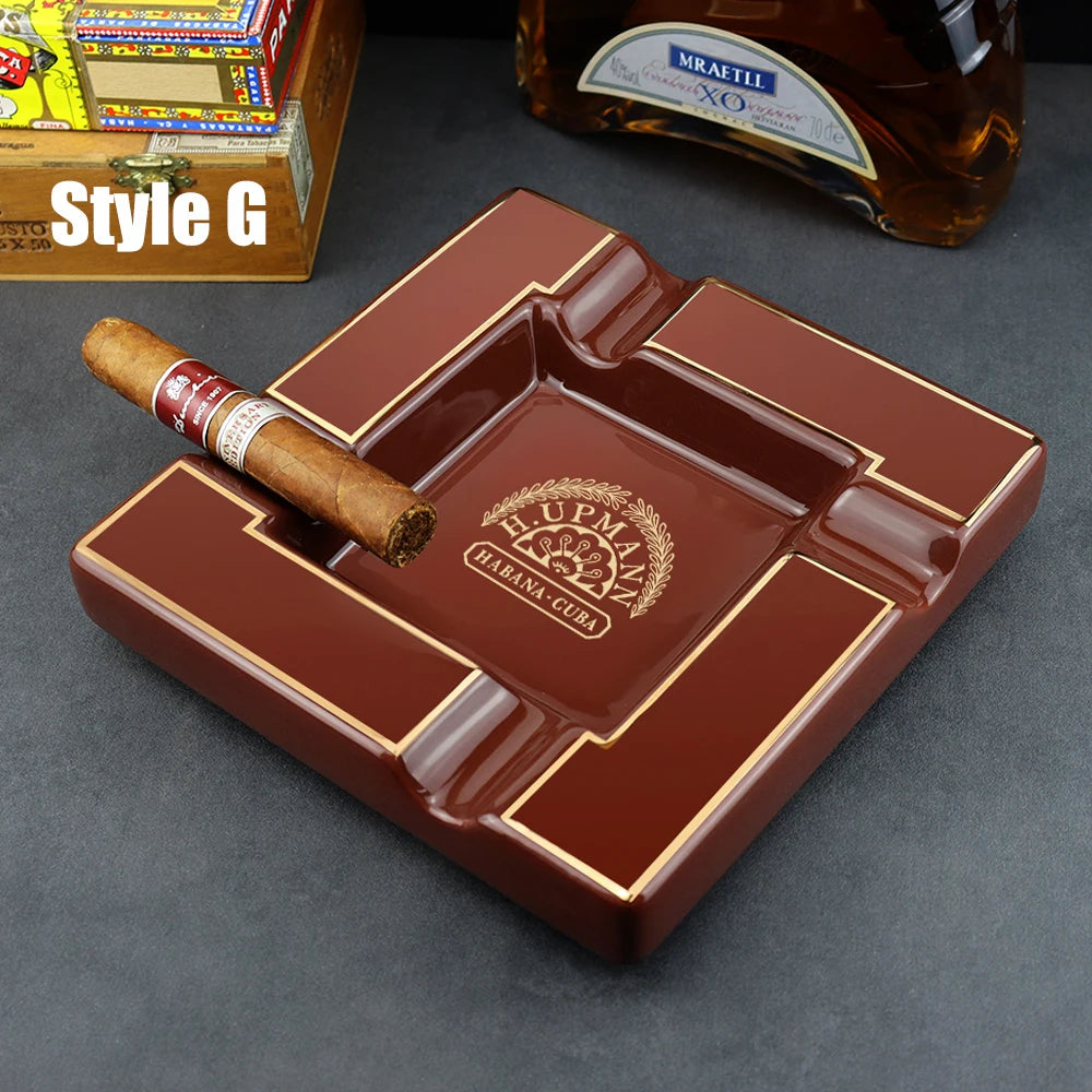 CIGARLOONG Cigar Ashtray Large Ceramic Ashtray Living Room Creative Personality 4 Slot Ashtray Holder cigar