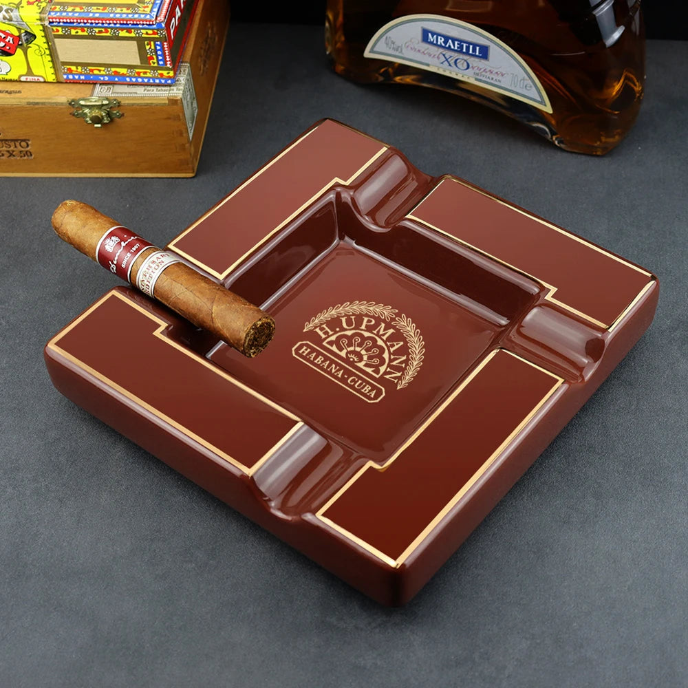 CIGARLOONG Cigar Ashtray Large Ceramic Ashtray Living Room Creative Personality 4 Slot Ashtray Holder cigar