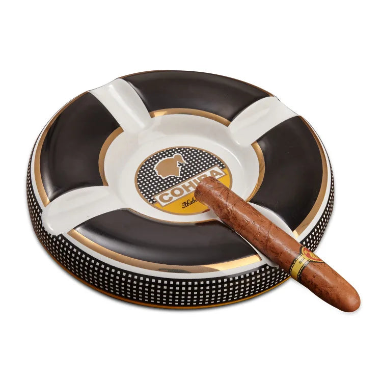 Cigar Ashtray COHIBA 2021 Cigar Ashtray Large Ceramic COHIBA Ashtray 4 Slot Cigar Ashtray Holder.