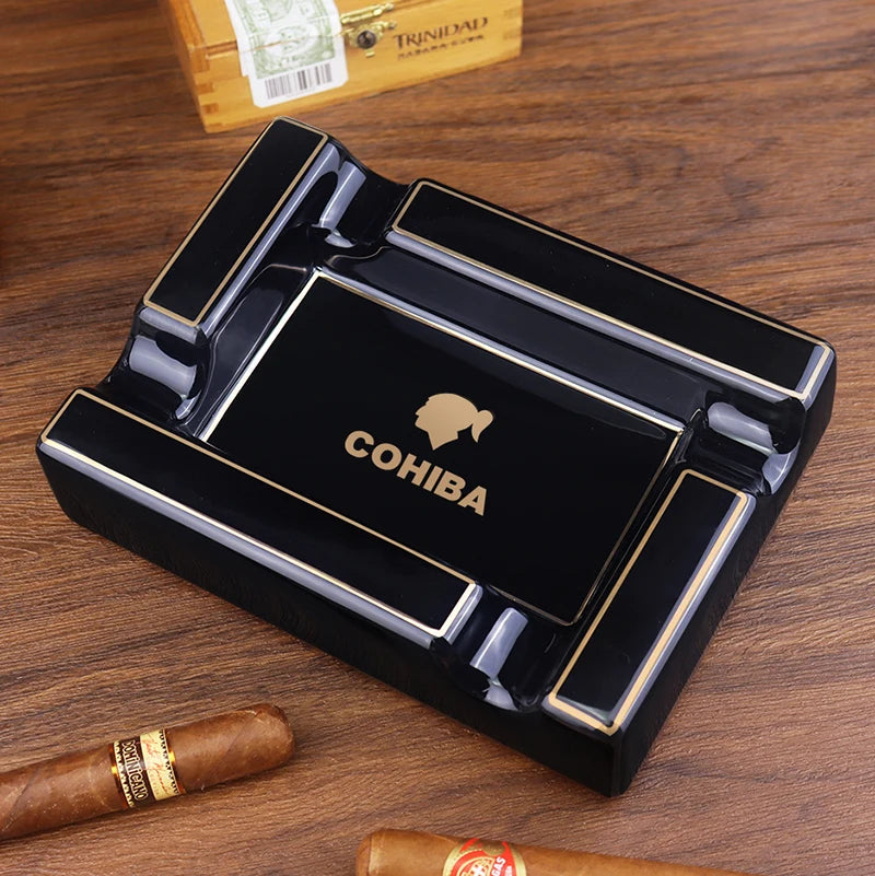 CIGARLOONG Cigar Ashtray Large Ceramic Ashtray Living Room Creative Personality 4 Slot Ashtray Holder cigar