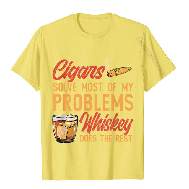 Cigar Smoker Cigar Lover Funny Whiskey Cigar T-Shirt For Men And Women.