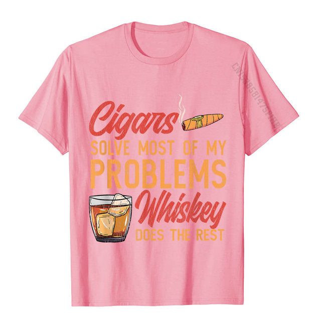 Cigar Smoker Cigar Lover Funny Whiskey Cigar T-Shirt For Men And Women.