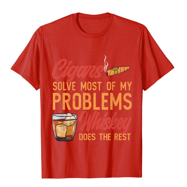 Cigar Smoker Cigar Lover Funny Whiskey Cigar T-Shirt For Men And Women.