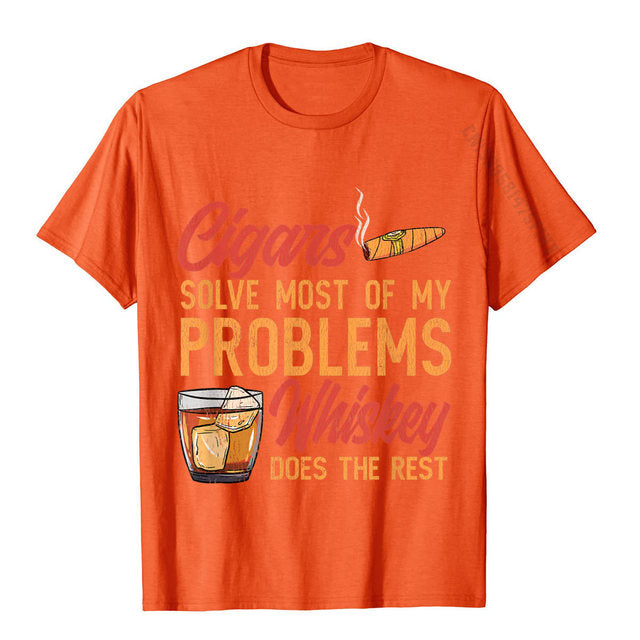 Cigar Smoker Cigar Lover Funny Whiskey Cigar T-Shirt For Men And Women.