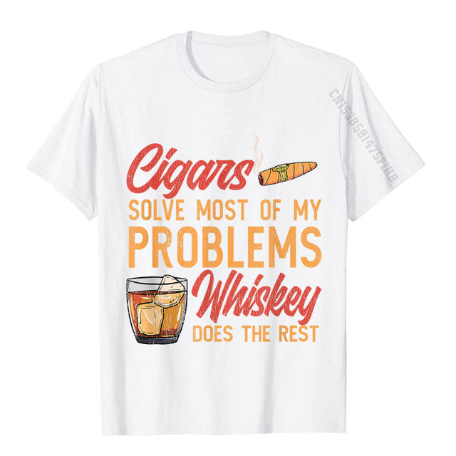 Cigar Smoker Cigar Lover Funny Whiskey Cigar T-Shirt For Men And Women.