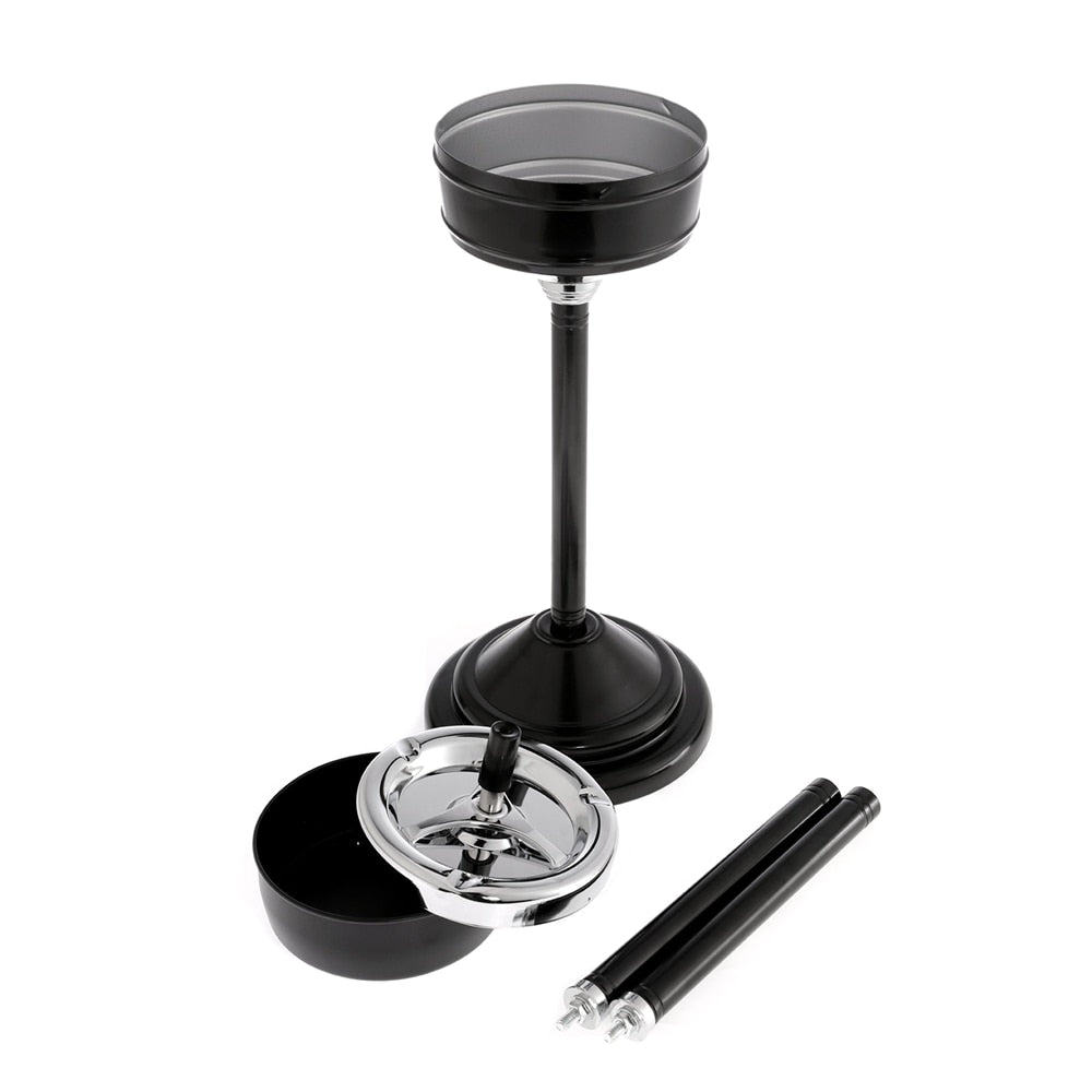 Adjustable Removeable Ashtray with Lid Floor Standing Stainless Steel Windproof Cigar Ashtrays Ash Tray for home, office, or businesses.