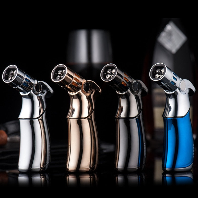 Luxurious JOBON Powerful Triple Torch Lighter Cigar Jet Turbo Cigar Lighter Windproof Lighter 1300 C