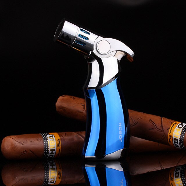 Luxurious JOBON Powerful Triple Torch Lighter Cigar Jet Turbo Cigar Lighter Windproof Lighter 1300 C