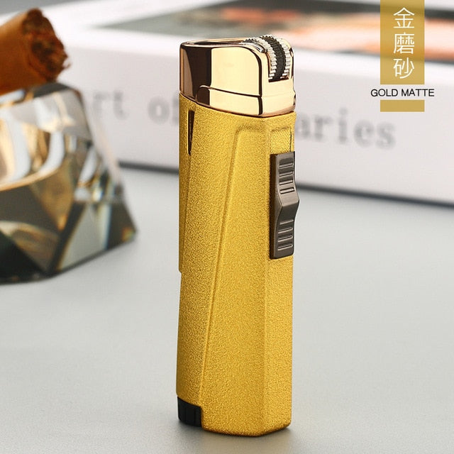 Beautiful Multi Color Jobon Metal Gas Flint Lighter Jet Butane Grinding Wheel Three Torch Turbo Cigar Lighter.