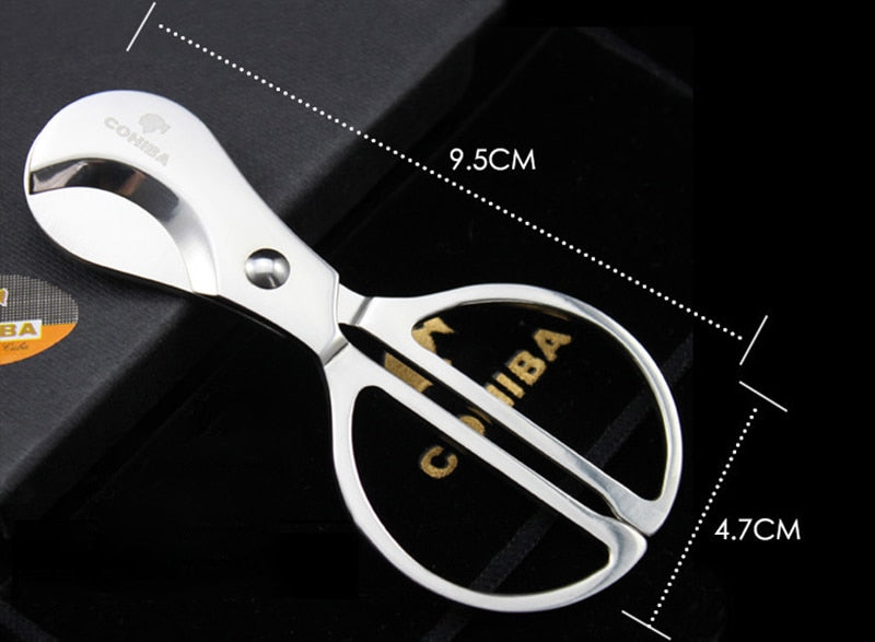 1Pc Cohiba Classic Stainless Steel Cigar Scissors Silver Round Cutter Head Guillotine Knife Smoking Accessories