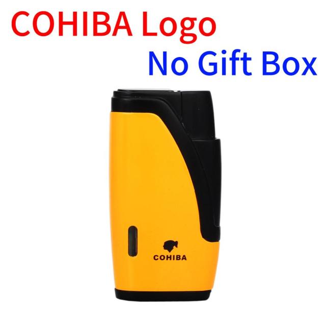 COHIBA Metal Cigar Lighter 2 Jet Torch Butane Gas Windproof pocket Size For Easy Travel.