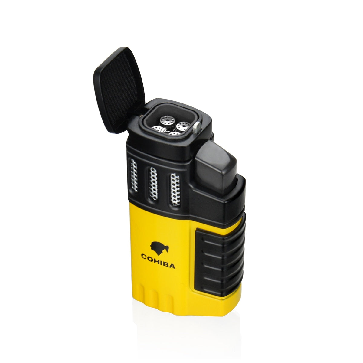 COHIBA Cigar 4 Torch Jet Flame Refillable Lighter With Punch Smoking Accessories Tool For Travel Smoking Light And Portable.