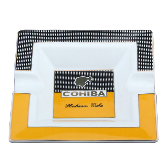 COHIBA Large Ceramic Cigar Ashtray Luxury 2 Cigar Holder Indoor Outdoor Style.