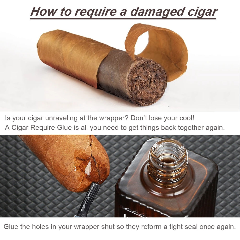 Cigar Care By LUBINSKI Cigar Glue, Cracked Cigar Wrapper Repair Glue, 100% National Crack Sealer Repair Unraveling Damage Cigars.