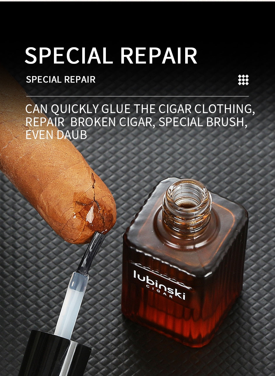 Cigar Care By LUBINSKI Cigar Glue, Cracked Cigar Wrapper Repair Glue, 100% National Crack Sealer Repair Unraveling Damage Cigars.