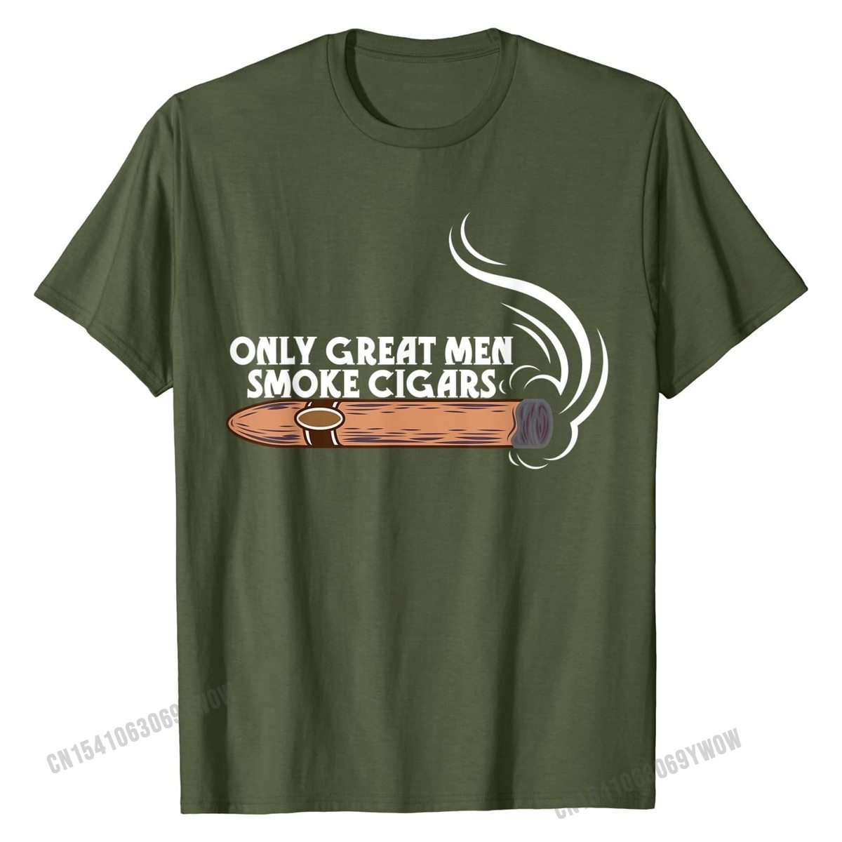 Cigar T Shirt "Only Great Men Smoke Cigars" Assorted Colors