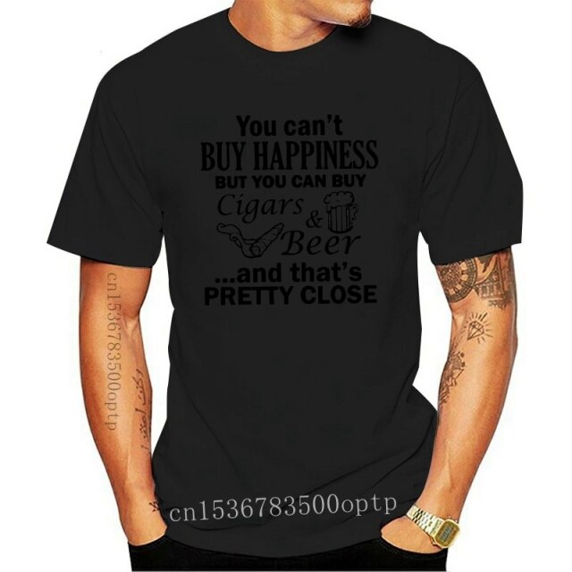 Colorful Design "You Can Buy Cigars And Beer" T-Shirt.