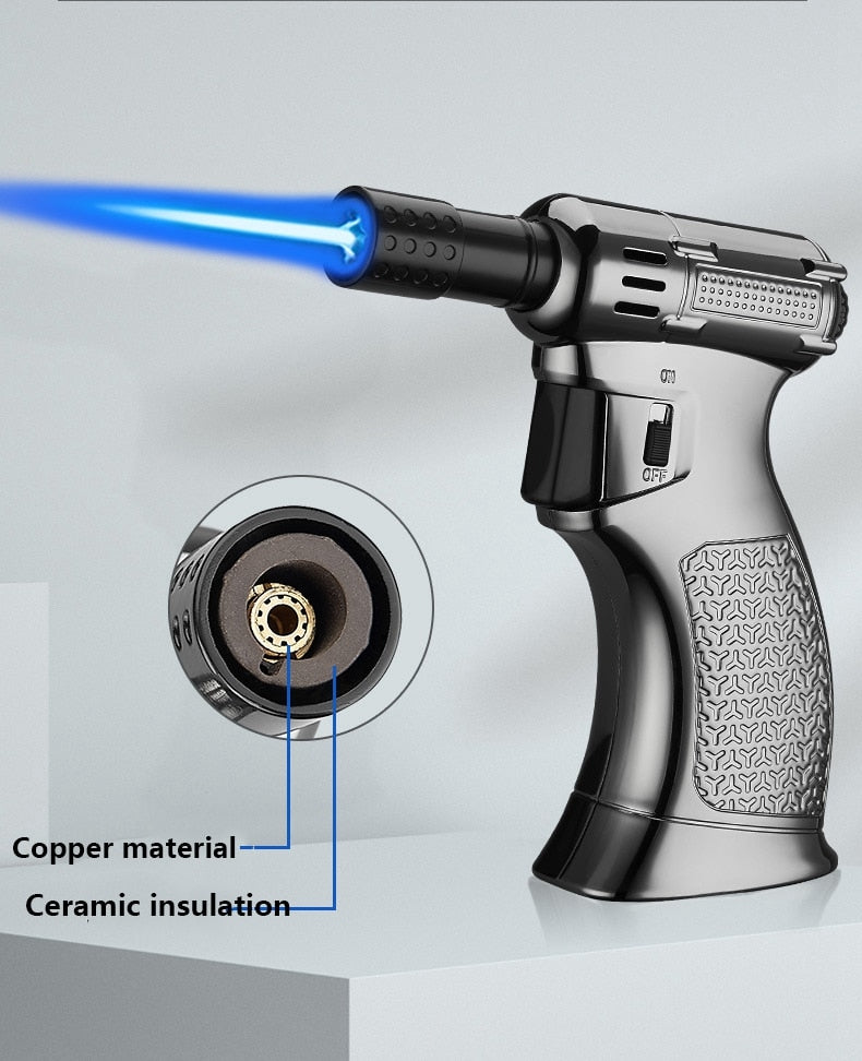 Cigar Torch Turbine Lighter Gas Windproof High Capacity Spray Gun Indoor Outdoor Lighter.