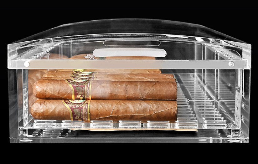 Humidor 370mm Large Capacity Transparent Acrylic Cigar Humidor Professional Maintenance Container Sealed Storage Box Gadget.