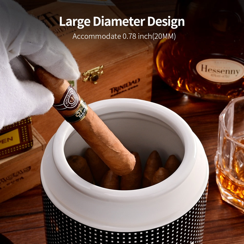 COHIBA Cigar Humidor Large Diameter Cigar Tube Moisturizing Jar Ceramics Luxury Cigar Humidor Portable Case Smoking Accessories.