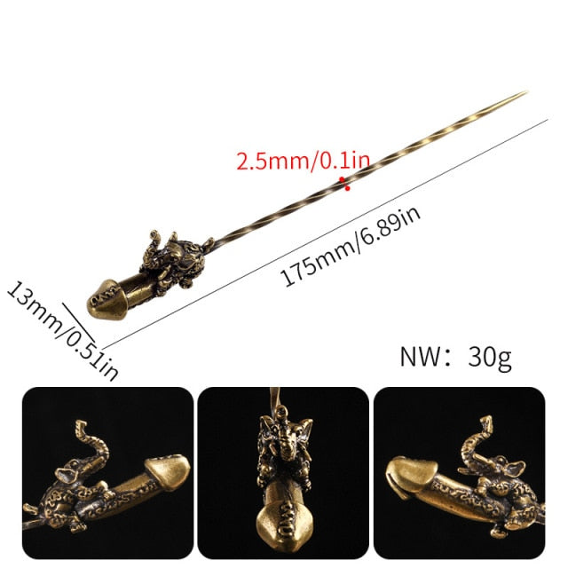 1pc Spiral Cigar Dredge Cigar Needle Brass Cigar Needle Punch Cutter Portable Puncher Travel Smoking Accessories.