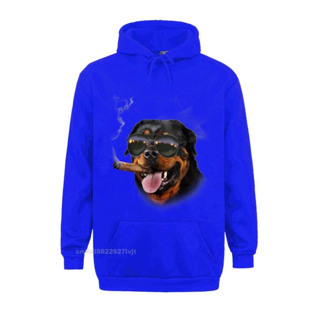 Cigar Hoodie Rottweiler With Cigar Wearing Aviator Sunglass Dog Cotton Hoodie Group Streetwear Custom Retro