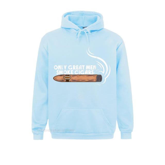 Hoodie Humor Funny Cigar Smoker Anime Hoodie "Only Great Men Smoke Cigars" Ostern Day Anime Sweatshirt.