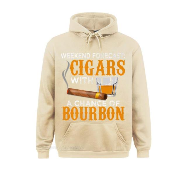 Hoodie Humor "Weekend Forecast: Cigars With A Chance Of Bourbon" Cigar For Men And Women New Arrival Multiple Colors.