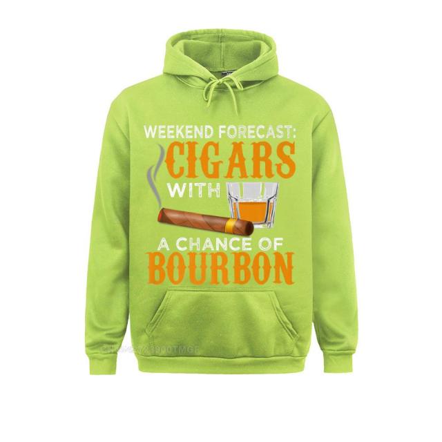 Hoodie Humor "Weekend Forecast: Cigars With A Chance Of Bourbon" Cigar For Men And Women New Arrival Multiple Colors.