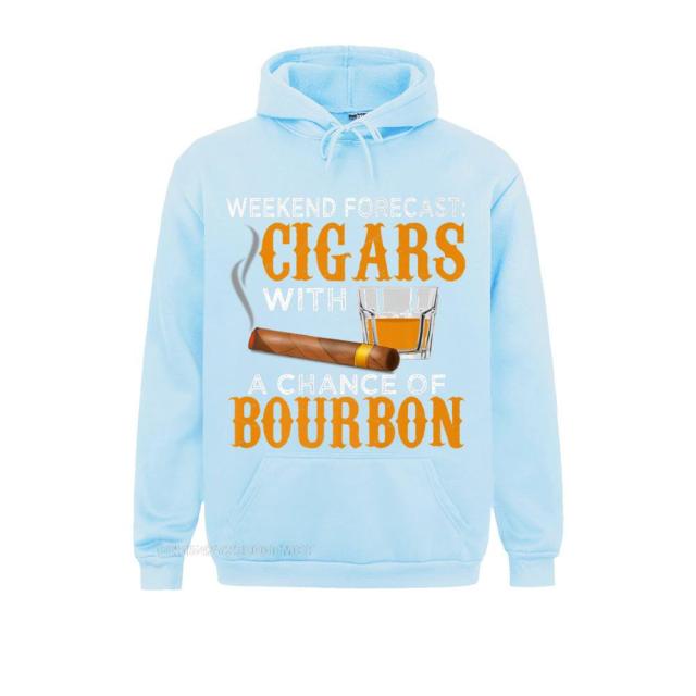 Hoodie Humor "Weekend Forecast: Cigars With A Chance Of Bourbon" Cigar For Men And Women New Arrival Multiple Colors.