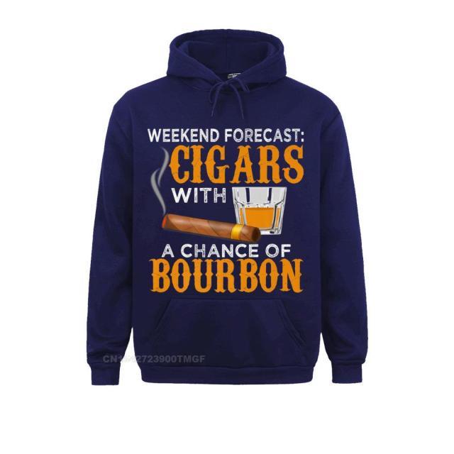 Hoodie Humor "Weekend Forecast: Cigars With A Chance Of Bourbon" Cigar For Men And Women New Arrival Multiple Colors.