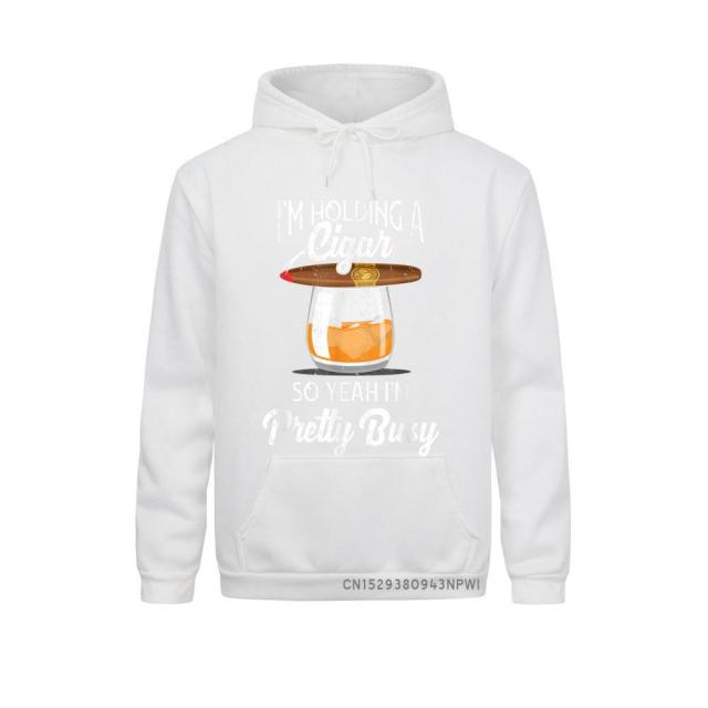 Hoodie Cigar Smoking Pullover Smoking And Drinking Hoodie For Men & Women Sportswear Design.