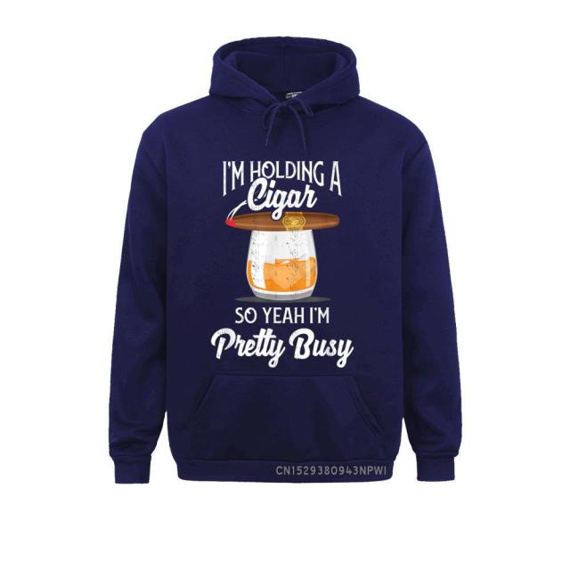 Hoodie Cigar Smoking Pullover Smoking And Drinking Hoodie For Men & Women Sportswear Design.