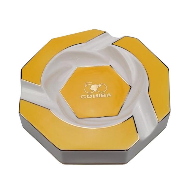 COHIBA Ceramic Cigar Ashtray Big Ashtrays for Large Cigars Outdoor Cigar Ashtray for Patio/Outside/Indoor Ashtray.