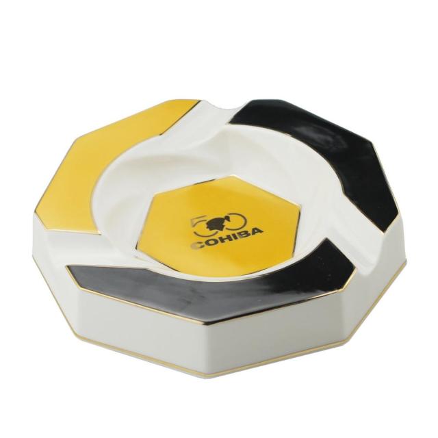 COHIBA Ceramic Cigar Ashtray Big Ashtrays for Large Cigars Outdoor Cigar Ashtray for Patio/Outside/Indoor Ashtray.