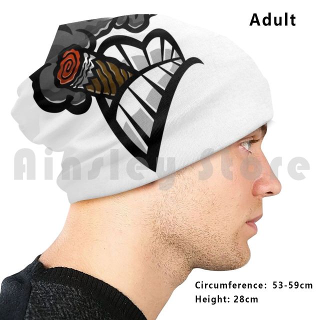 Mouth And Cigar Smoke Designed Beanie Pullover Caps Comfortable Unisex And Multi Sized.