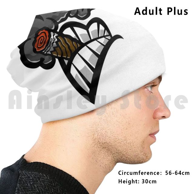 Mouth And Cigar Smoke Designed Beanie Pullover Caps Comfortable Unisex And Multi Sized.