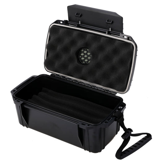 Mayitr Black Waterproof Humidifier Portable Cigar Humidor Box / For Home Or Travel Dust-Proof Shock Proof Cigar Accessory